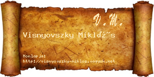 Visnyovszky Miklós névjegykártya