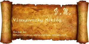 Visnyovszky Miklós névjegykártya