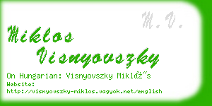miklos visnyovszky business card